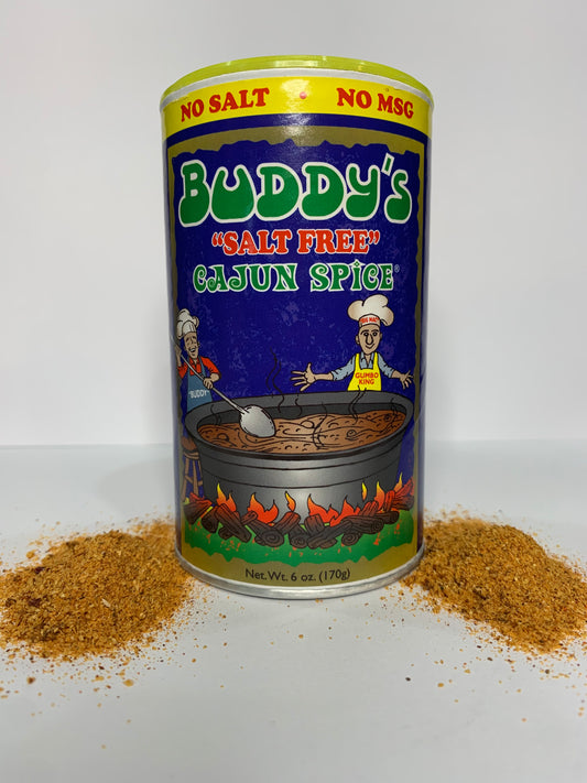 Buddy's Salt Free Cajun Spice 6 oz Can